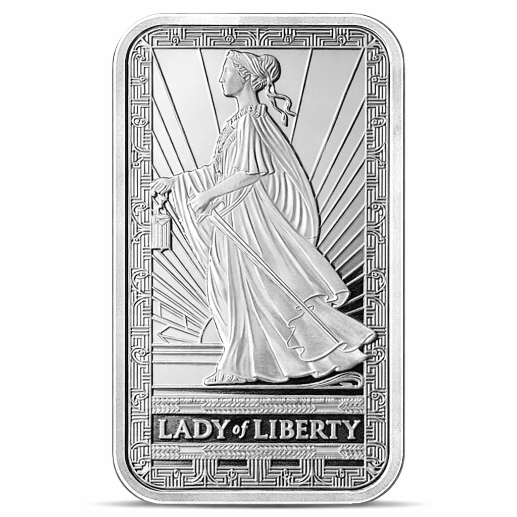 PAMP Suisse Lady Of Liberty 10 Ounce Bar, .999 Pure Silver