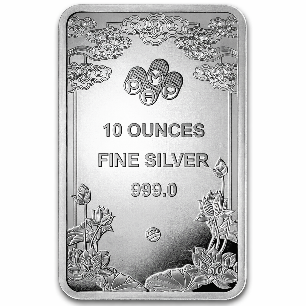 10 oz Silver Bar PAMP Good Luck Dragon